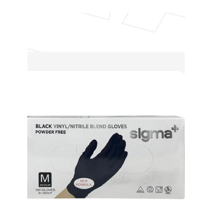 Перчатки черные Sigma+ 100шт