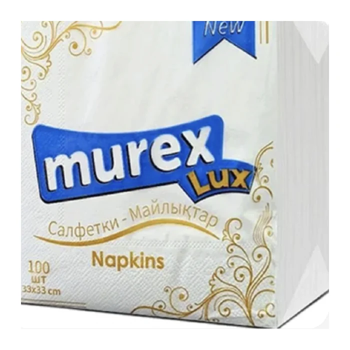 Салфетки сервировочные MUREX белые 2 слоя 33*33 100шт