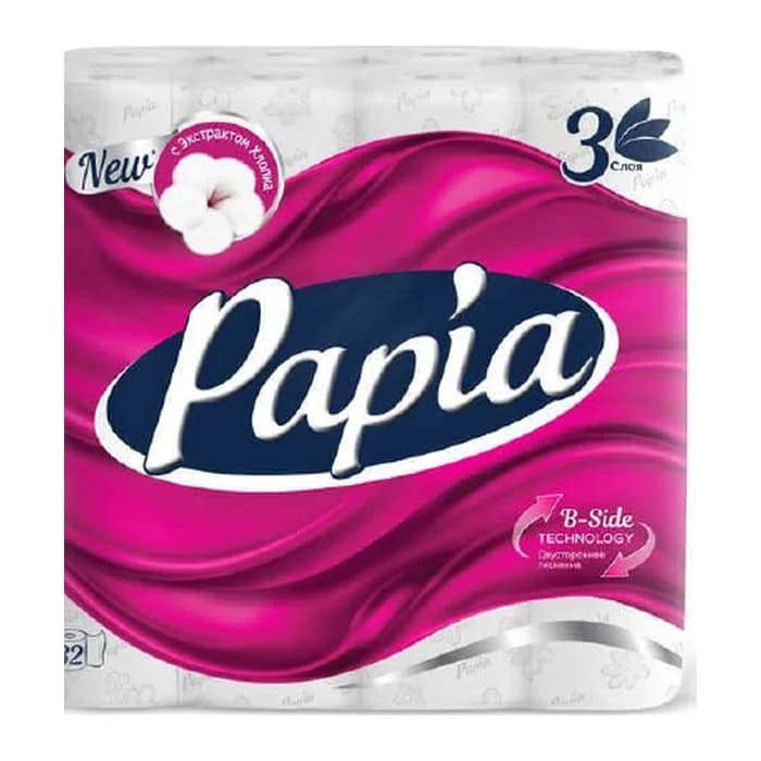 Туалетная бумага трехслойная 32шт Papia
